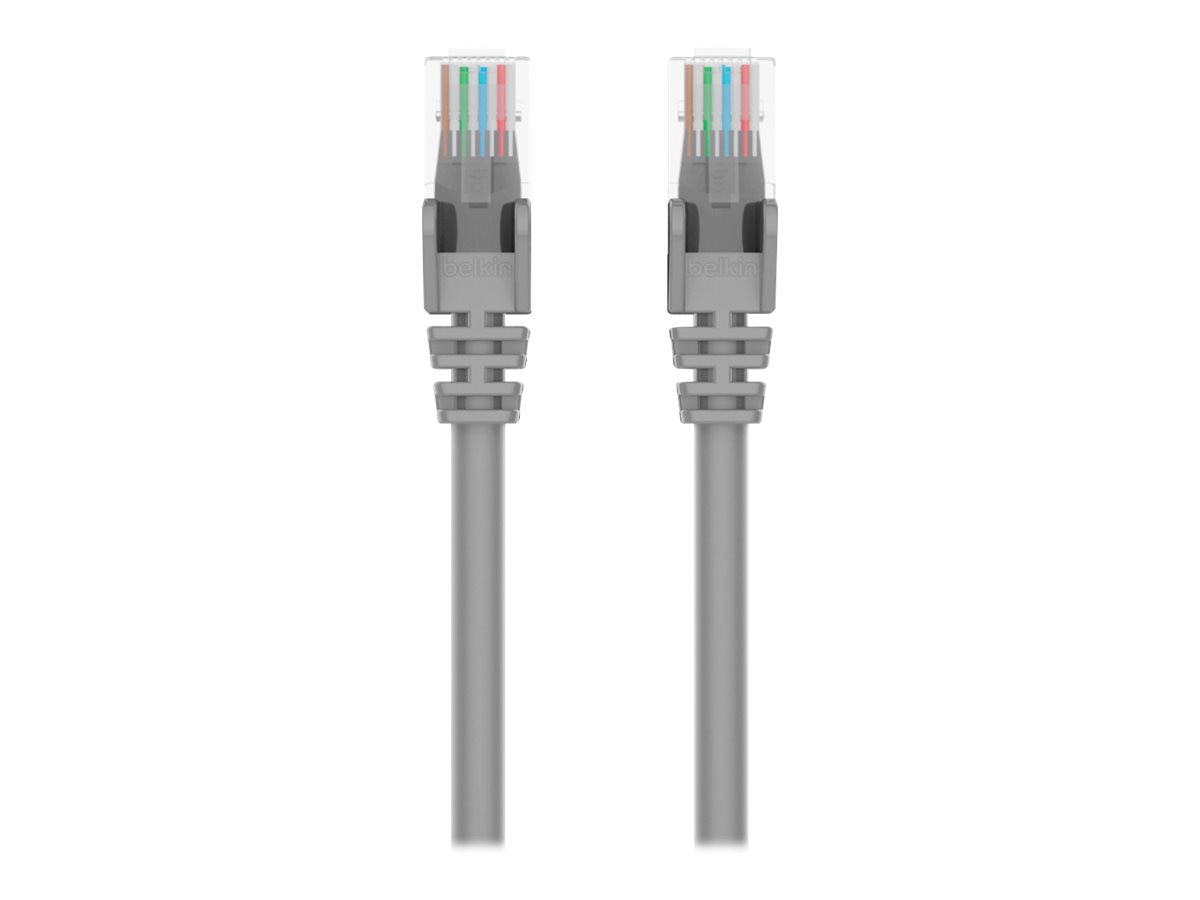 Belkin Cat6 25ft Grey Ethernet Patch Cable, UTP, 24 AWG, Snagless, Molded, RJ45, M/M, 25'