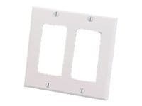 C2G Decorative Double Cutout Single Gang Wall Plate - White