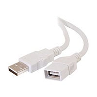 C2G 3.3ft USB Extension Cable - USB A to USB A Extension Cable - USB 2.0 - White - M/F