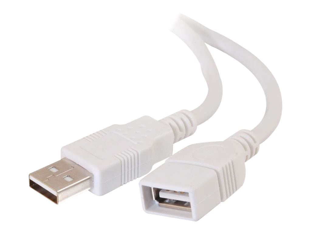 C2G 9.8ft USB Extension Cable - USB A to USB A Extension Cable - USB 2.0 - White - M/F