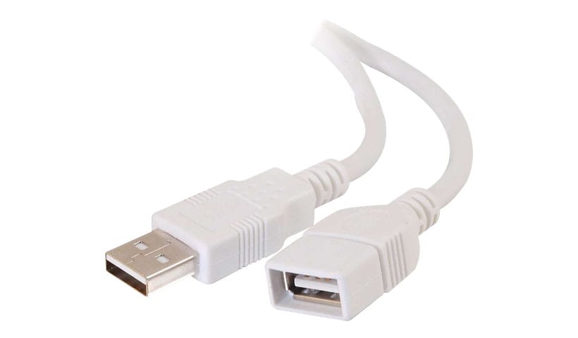 C2G 9.8ft USB A Extension Cable - USB Type-A Male to Female - White - M/F