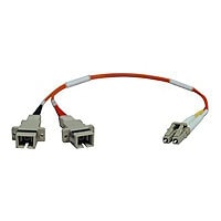 Tripp Lite 0.3M Duplex Multimode Fiber Optic 62.5/125 Adapter LC/SC M/F 1ft 1' 0.3 Meter - network cable - 0.3 m -