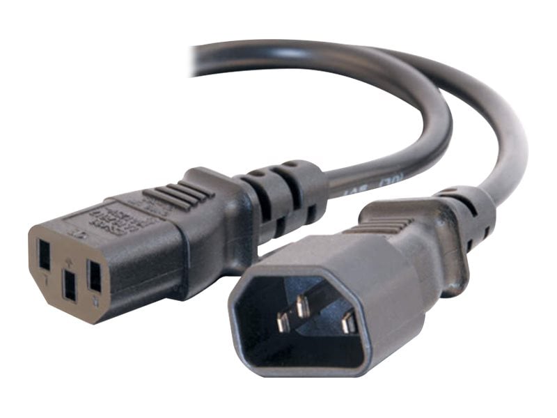 C2G 6ft Computer Power Extension Cord - 18 AWG - IEC320C14 to IEC320C13