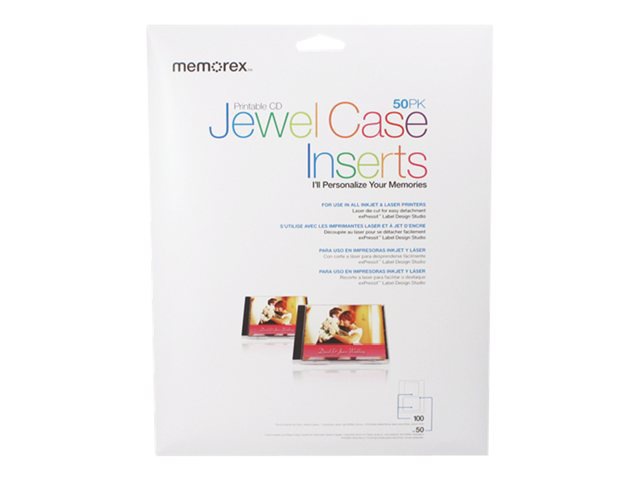 Memorex Jewel Case Inserts - CD jewel case insert - 50 pcs.