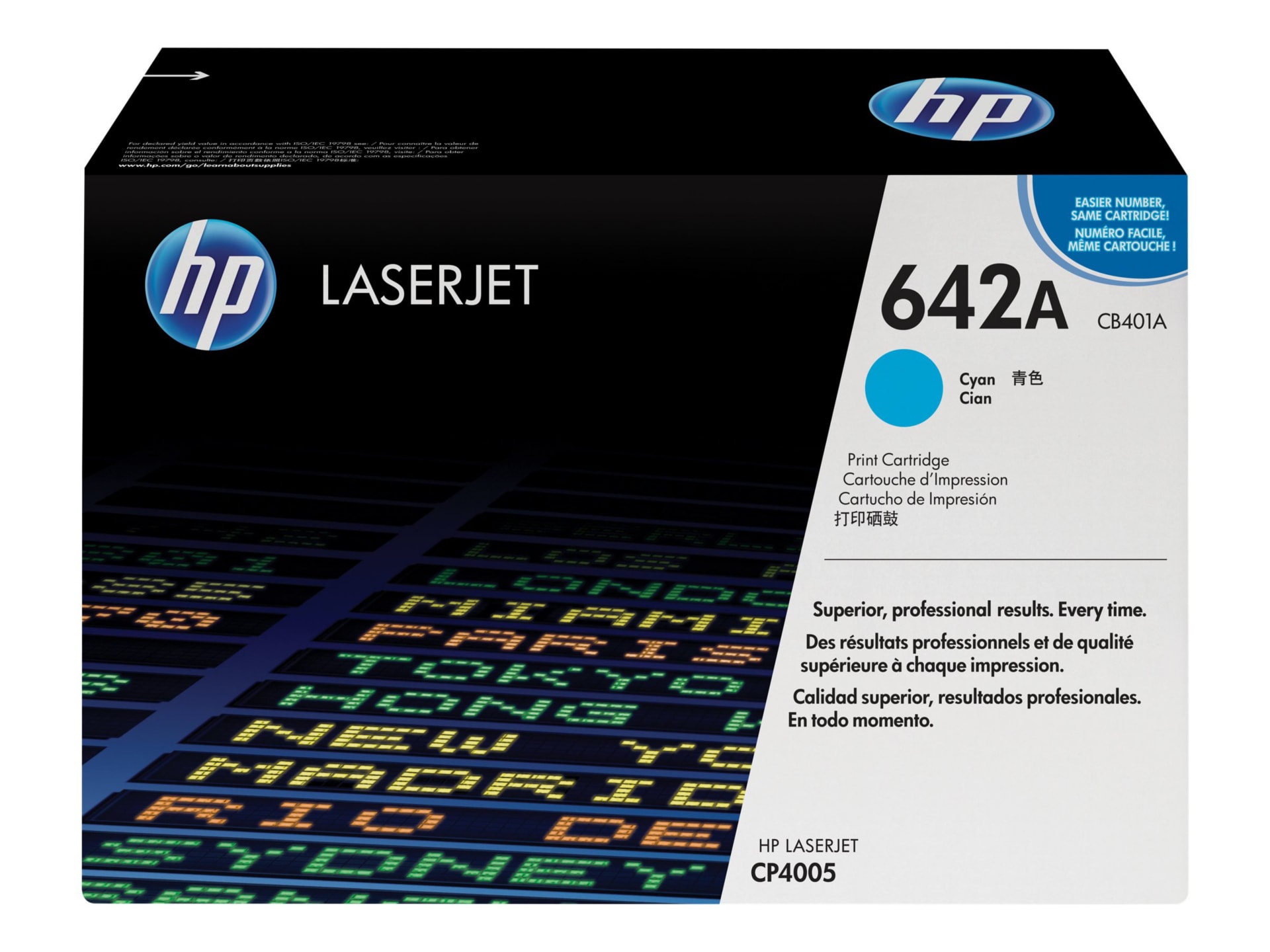 HP 642A (CB401A) Original Standard Yield Laser Toner Cartridge - Single Pack - Cyan - 1 Each