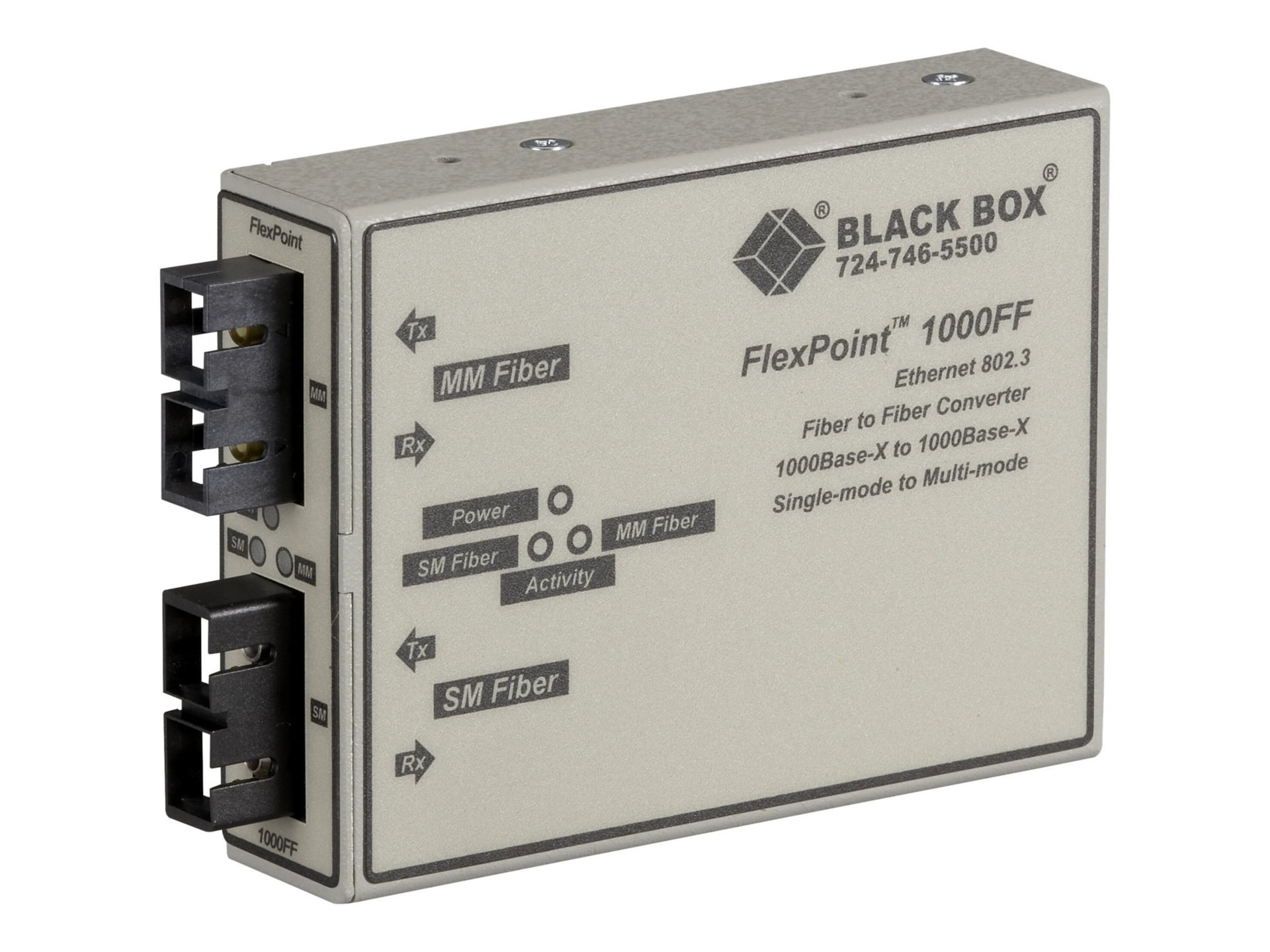 Black Box FlexPoint - Media converter - 1000Base-LX, 1000Base-SX