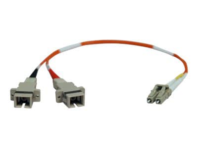 Tripp Lite 0.3M Duplex Multimode Fiber Optic 50/125 Adapter LC/SC M/F 1ft 1' 0.3 Meter - network cable - 0.3 m - orange