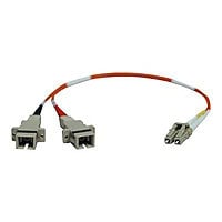 Tripp Lite 0.3M Duplex Multimode Fiber Optic 50/125 Adapter LC/SC M/F 1ft 1' 0.3 Meter - network cable - 0.3 m - orange