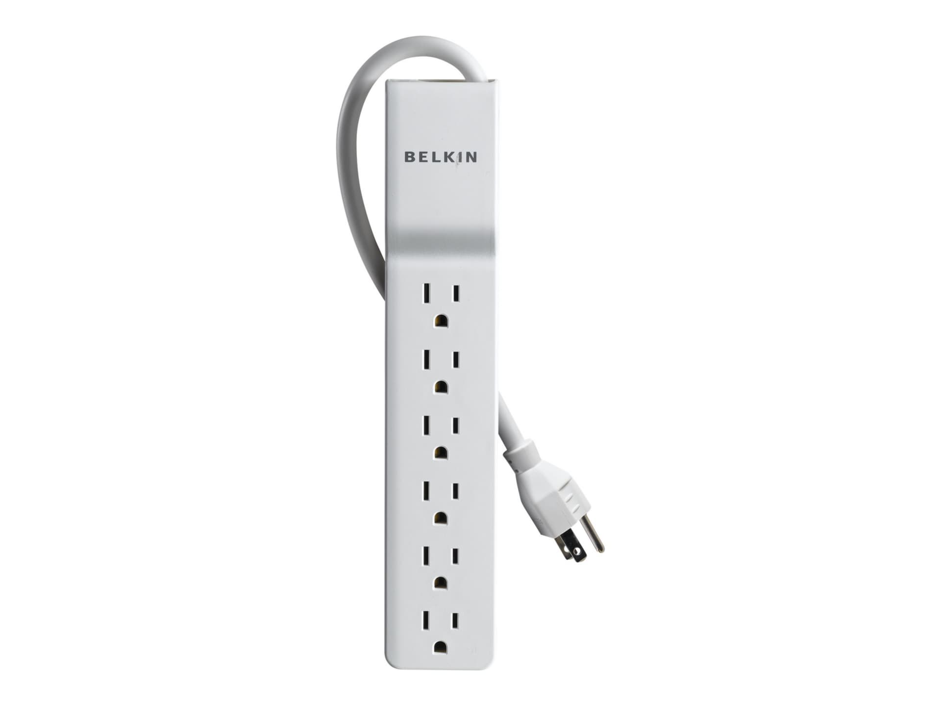 Belkin 6-Outlet Surge Protector - 4ft Cord - Straight Plug - 720J - White