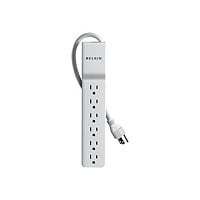 Belkin 6-Outlet Home & Office Power Strip Surge Protector - 4ft Cord -White