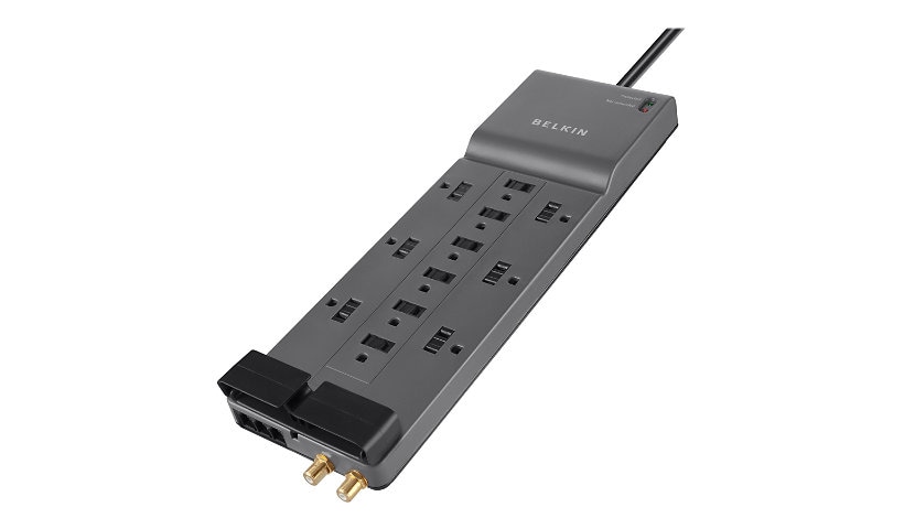 Belkin 12-Outlet Surge Protector with 8-foot cord - 12 AC Outlets, 3940 Joule - 2 RJ11 Ports