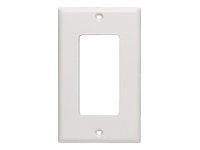 C2G Decorative Style Cutout Single Gang Wall Plate - White - mounting plate