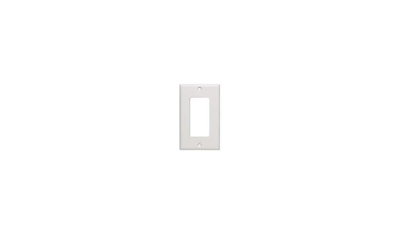 C2G Decorative Style Cutout Single Gang Wall Plate - White - mounting plate