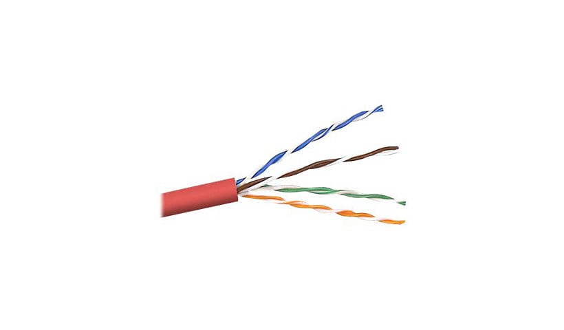 Belkin Cat5e/Cat5 1000ft Red Solid Bulk Cable, PVC, 4PR, 24 AWG, 1000'