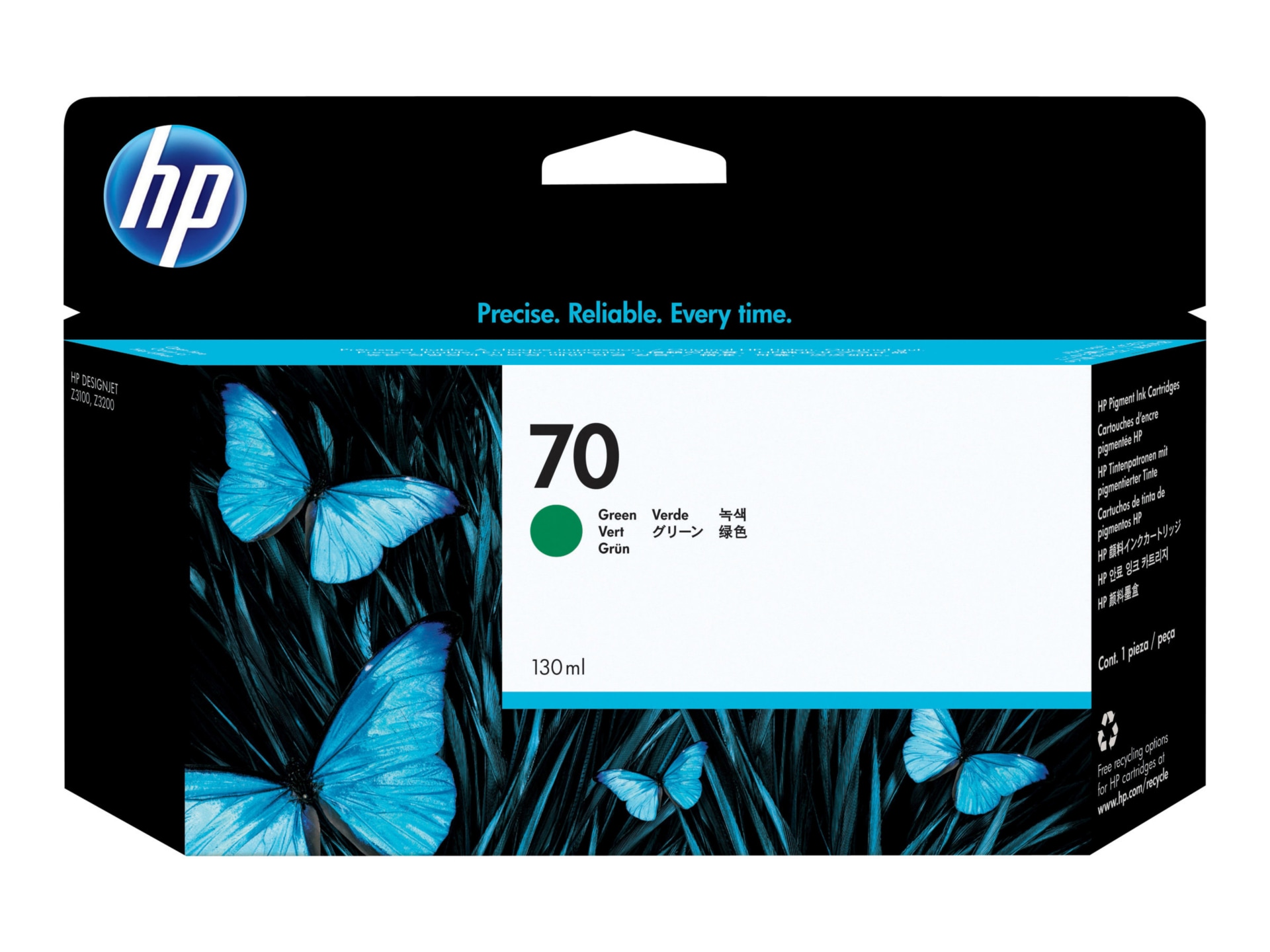 HP 70 (C9457A) Original Inkjet Ink Cartridge - Single Pack - Green - 1 Each