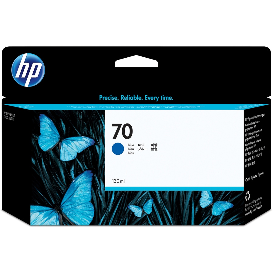 Thumbnail 4 of 4 for HP 70 (C9458A) Original Inkjet Ink Cartridge - Single Pack - Blue - 1 Each