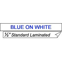 Brother 1/2" Blue on White Laminated Tape (2 pack)
