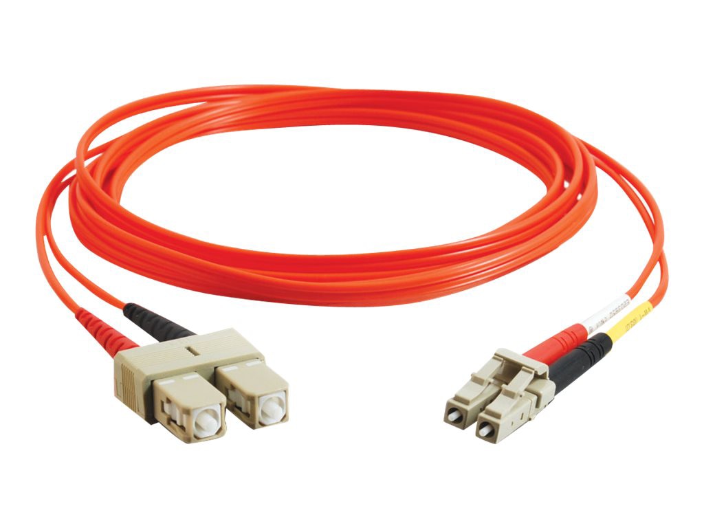 C2G 3m LC-SC 62.5/125 Duplex Multimode OM1 Fiber Cable - Orange - 10ft - pa