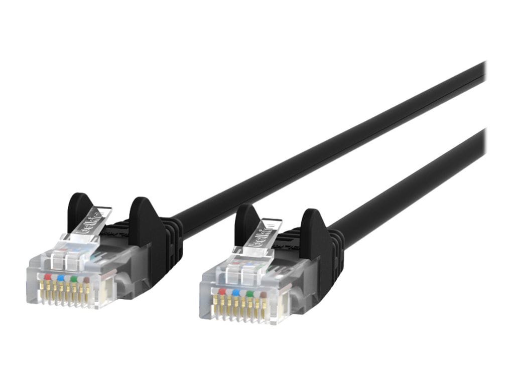 Belkin Cat5e/Cat5 7ft Black Snagless Ethernet Patch Cable, PVC, UTP, 24 AWG, RJ45, M/M, 350MHz, 7'