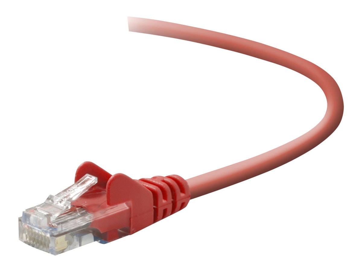 Belkin Cat5e/Cat5 7ft Red Snagless Ethernet Patch Cable, PVC, UTP, 24 AWG, RJ45, M/M, 350MHz, 7'