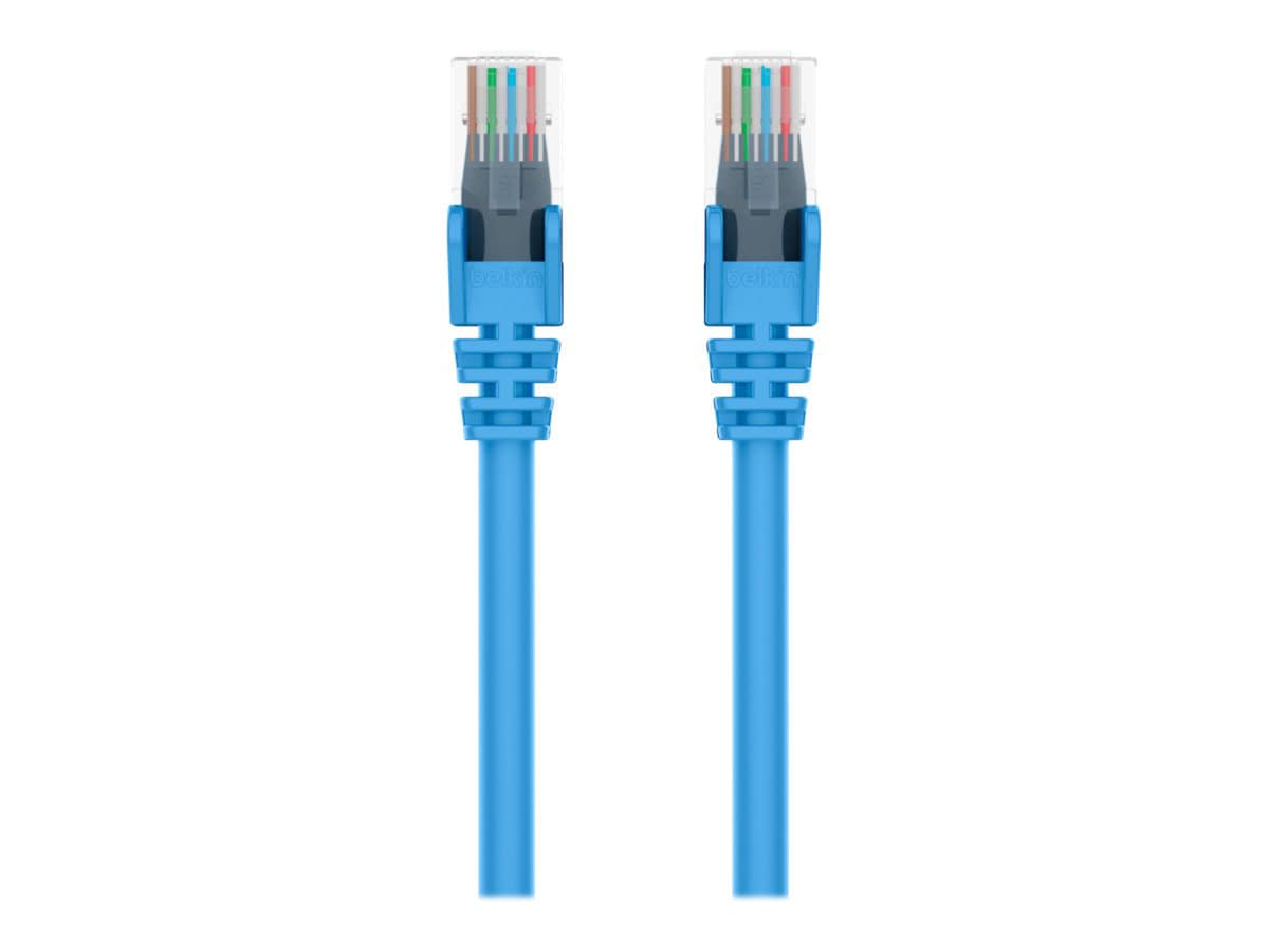 Belkin Cat5e/Cat5 14ft Blue Snagless Ethernet Patch Cable, PVC, UTP, 24 AWG, RJ45, M/M, 350MHz, 14'