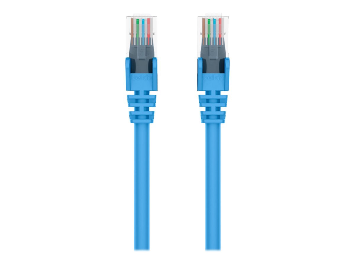 Belkin Cat5e/Cat5 50ft Blue Snagless Ethernet Patch Cable, PVC, UTP, 24 AWG, RJ45, M/M, 350MHz, 50'