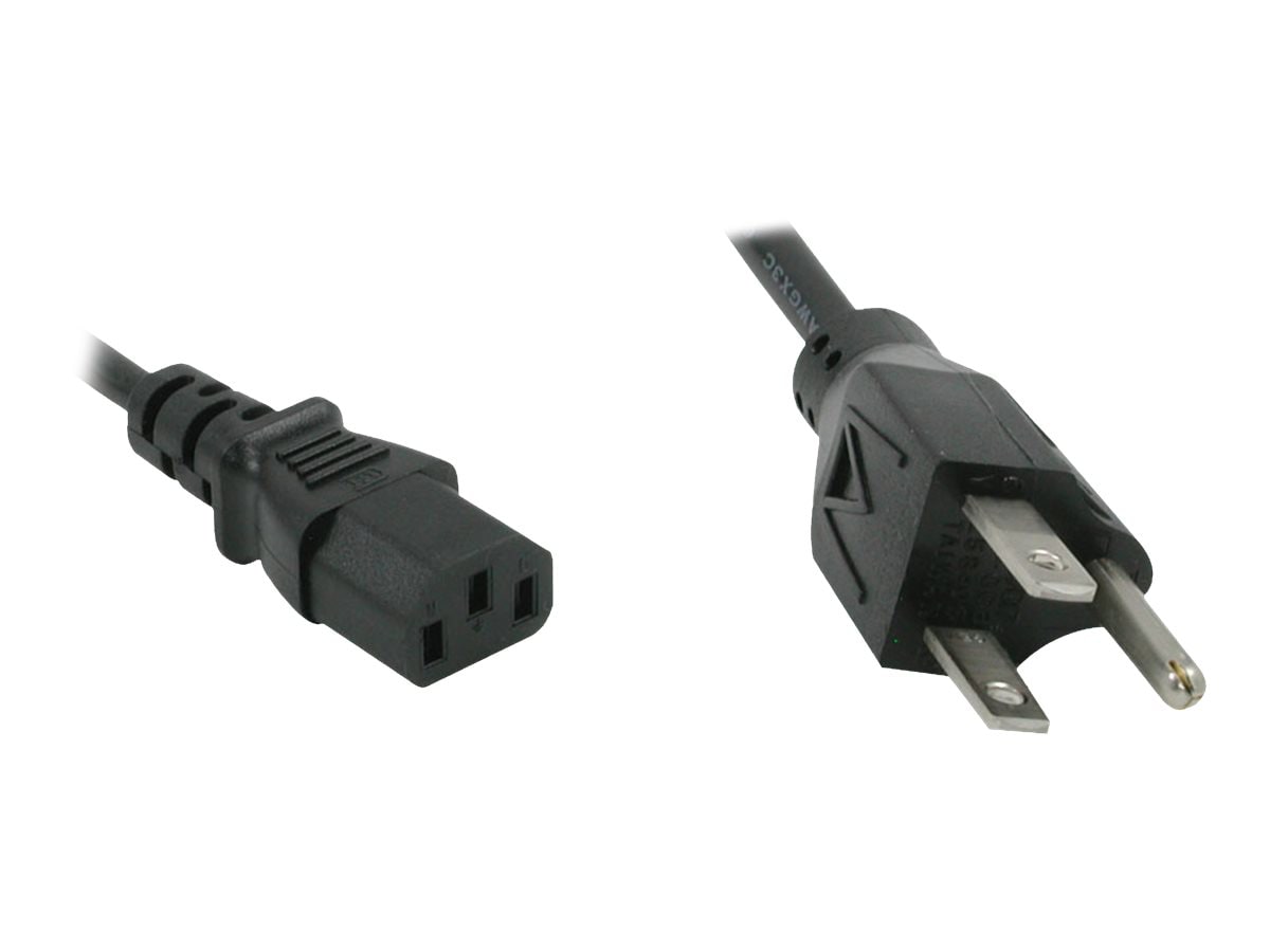 C2G 1ft Universal Power Cord - 18 AWG - NEMA 5-15P to IEC320C13