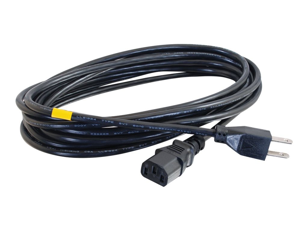 C2G 25ft Universal Power Cord - 18 AWG - NEMA 5-15P to IEC320C13