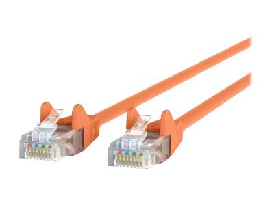 Belkin Cat6 7ft Orange Ethernet Patch Cable, UTP, 24 AWG, Snagless, Molded, RJ45, M/M, 7'