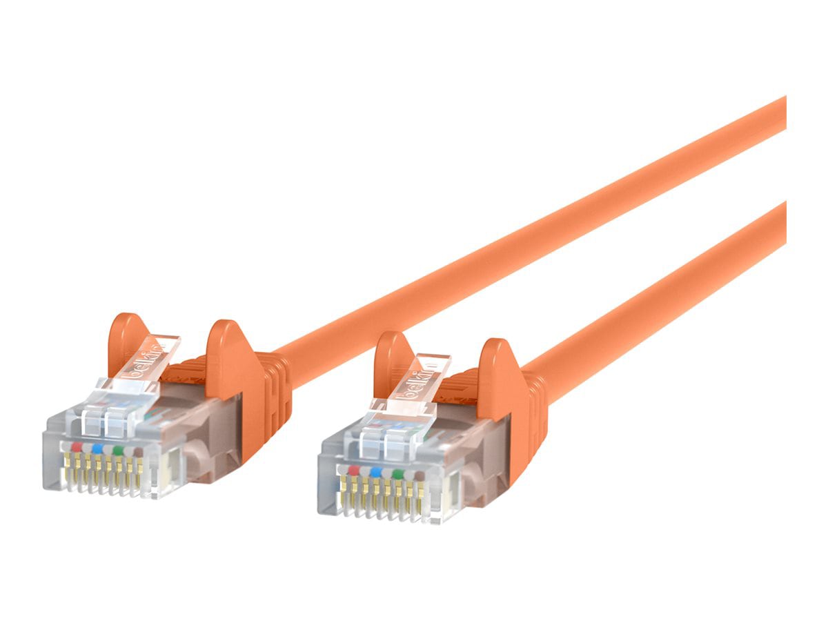 Belkin Cat6 6ft Orange Ethernet Patch Cable, UTP, 24 AWG, Snagless, Molded, RJ45, M/M, 6'