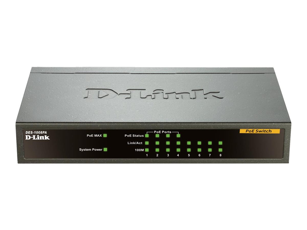 D-Link DES 1008PA - switch - 8 ports - unmanaged