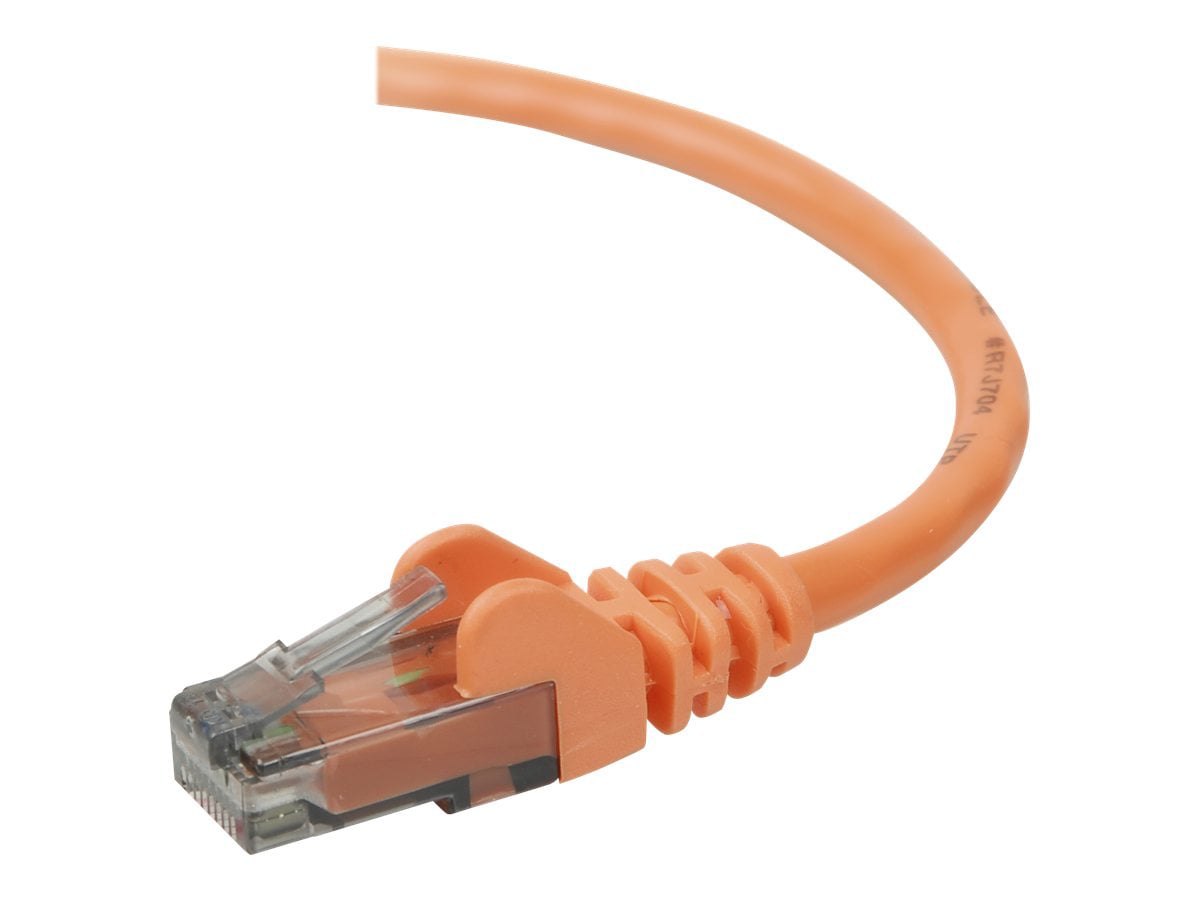 Belkin Cat6 4ft Orange Ethernet Patch Cable, UTP, 24 AWG, Snagless, Molded, RJ45, M/M, 4'