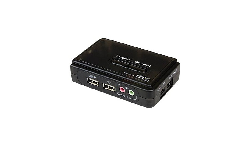 StarTech.com 2-Port USB VGA KVM Switch with Cables - Compact, Bus Powered