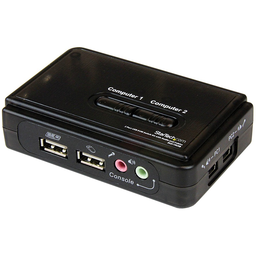 Thumbnail 3 of 6 for StarTech.com 2 Port USB KVM Kit with Cables and Audio Switching - KVM / audio switch - USB - 2 ports - 1 local user