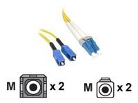 C2G 8m LC-SC 9/125 Duplex Single Mode OS2 Fiber Cable - Yellow - 26ft - patch cable - 8 m - yellow