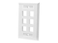 C2G 6-Port Keystone Single Gang Wall Plate - White