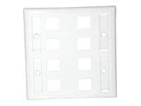 C2G 8-Port Double Gang Multimedia Keystone Wall Plate - White