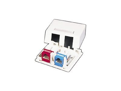 C2G 2-Port Keystone Jack Surface Mount Box - White