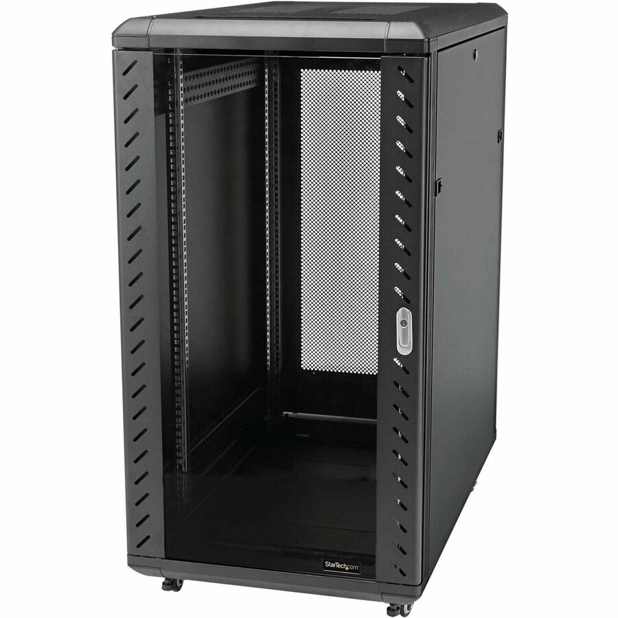 StarTech.com 4-Post 22U Server Rack Cabinet, 19" Data Rack Cabinet for Computer / IT Equipment, Home Network Rack, Half