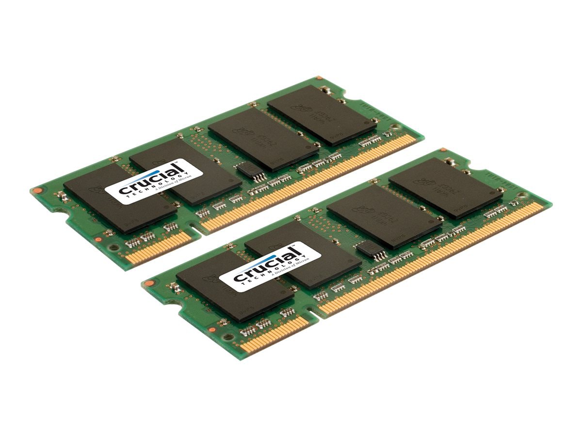 Crucial - DDR2 - 2 GB: 2 x 1 GB - SO-DIMM 200-pin - unbuffered