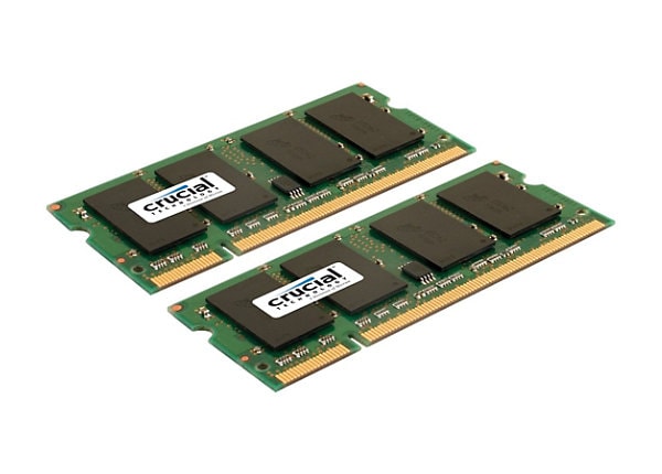 Crucial - DDR2 - 2 GB: 2 x 1 GB - SO-DIMM 200-pin - unbuffered