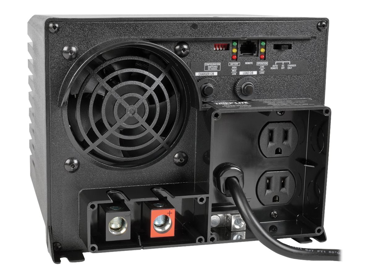 Tripp Lite 1250W APS 12VDC 120V Inverter / Charger w/ Auto Transfer Switching ATS 2 Outlets 5-15R - DC to AC power