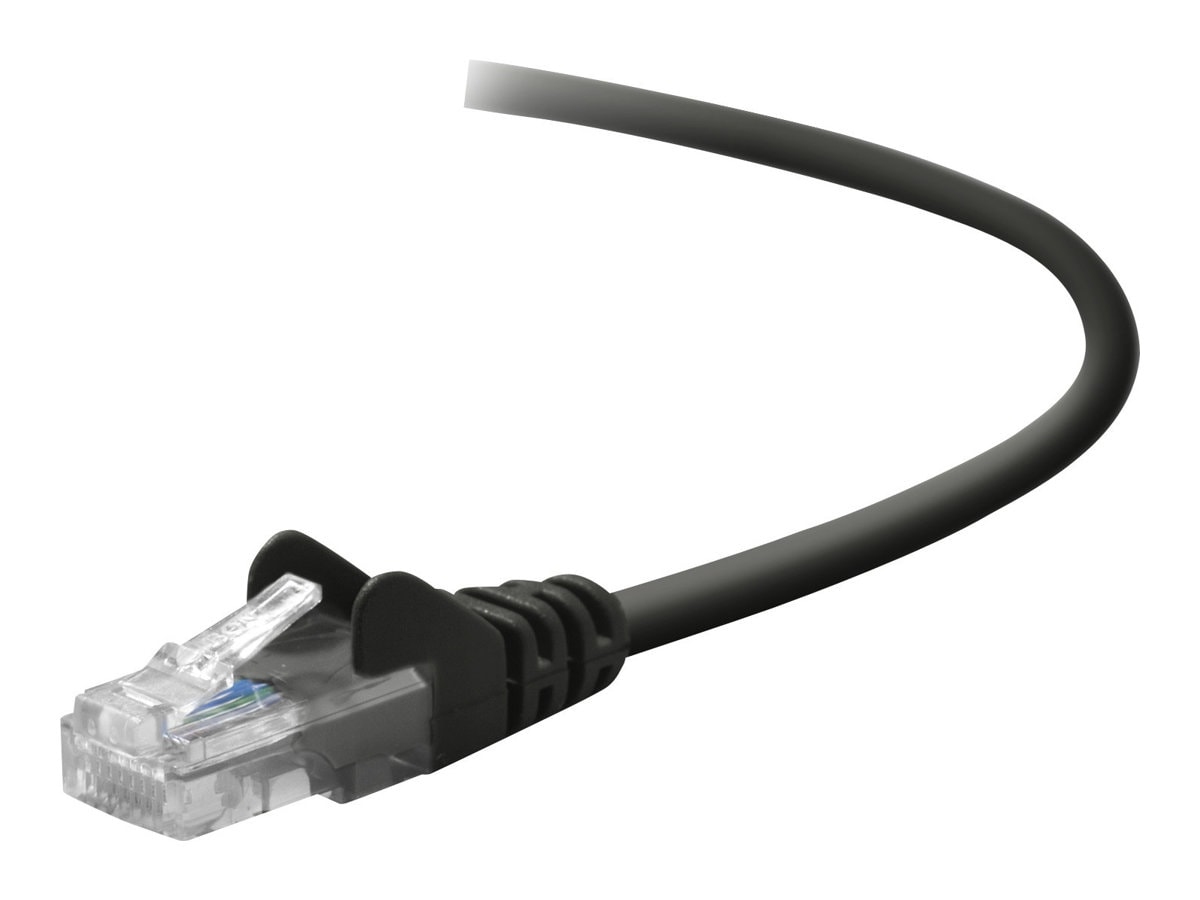 Belkin Cat5e/Cat5 15ft Black Snagless Ethernet Patch Cable, PVC, UTP, 24 AWG, RJ45, M/M, 350MHz, 15'