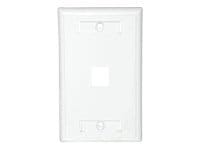 C2G 1-Port Keystone Single Gang Wall Plate - White