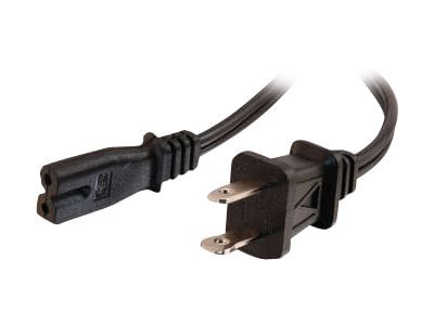 C2G 6ft 2-Slot Polarized Power Cord - 18 AWG - NEMA 1-15P to IEC320C7