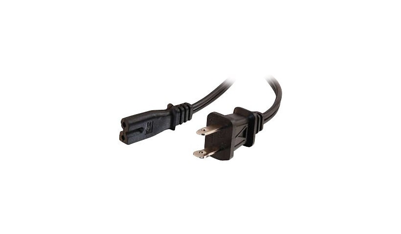 C2G 6ft 2-Slot Polarized Power Cord - 18 AWG - NEMA 1-15P to IEC320C7