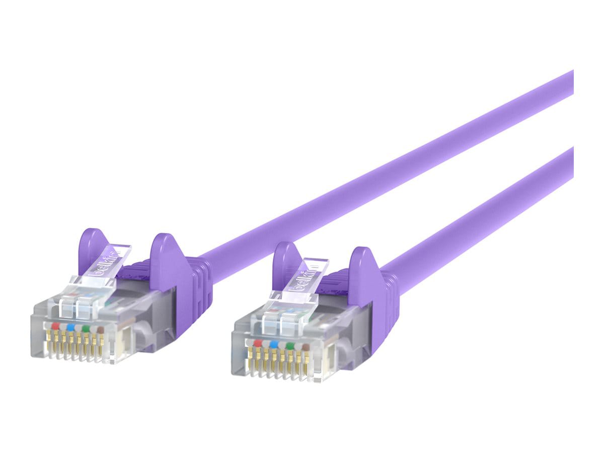 Belkin Cat6 3ft Purple Ethernet Patch Cable, UTP, 24 AWG, Snagless, Molded, RJ45, M/M, 3'