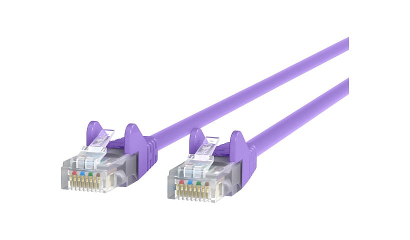 Belkin Cat6 3ft Purple Ethernet Patch Cable, UTP, 24 AWG, Snagless, Molded, RJ45, M/M, 3'