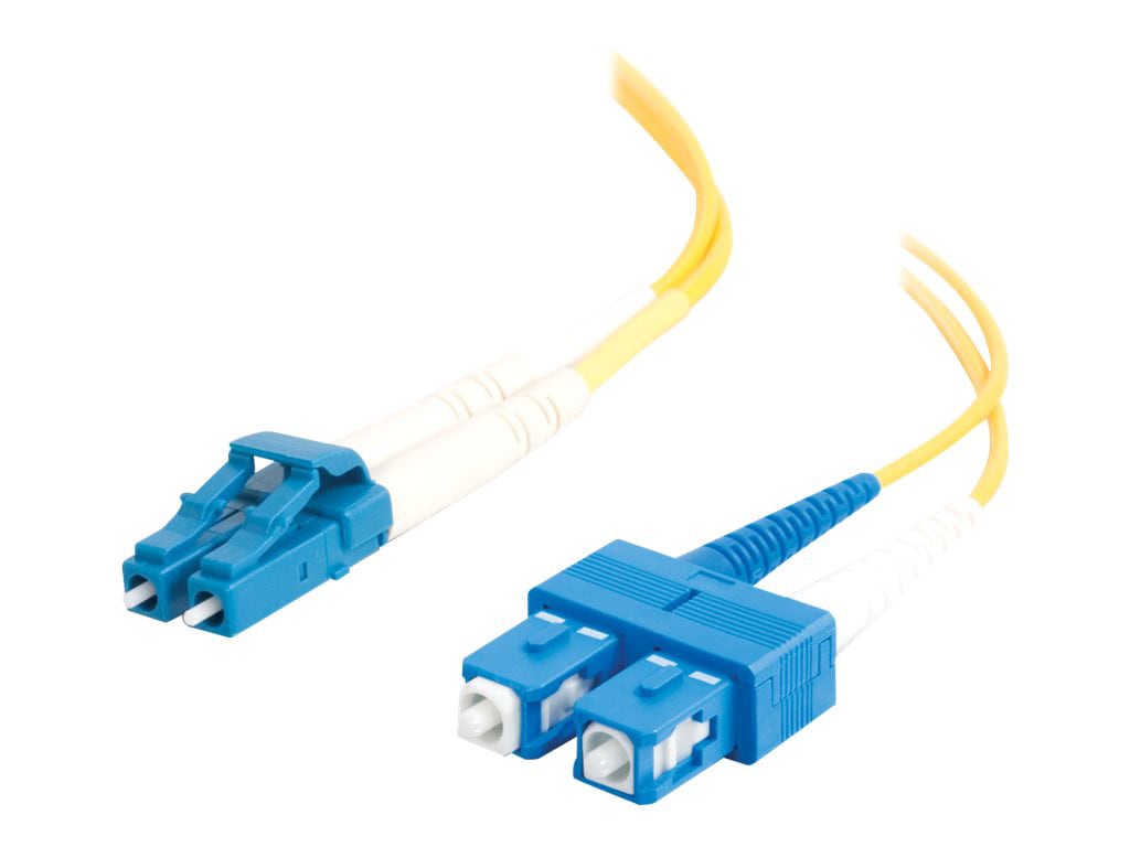 C2G 3m LC-SC 9/125 OS2 Duplex Single-Mode Fiber Cable - Yellow