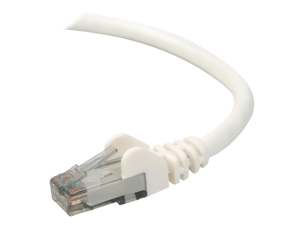 Belkin Cat6 8ft White Ethernet Patch Cable, UTP, 24 AWG, Snagless, Molded, RJ45, M/M, 8'